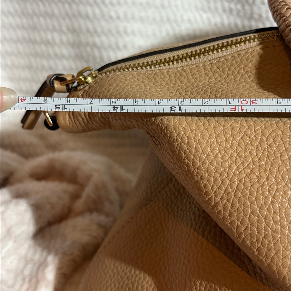 Tory Burch Beige Leather Tote with Braided Handles - Picture 8 of 10